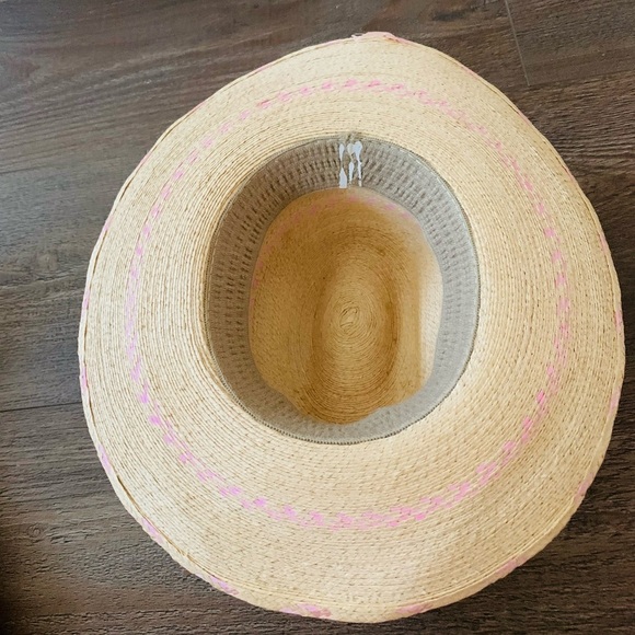 Straw Sun Hat with Pink Band main image 7